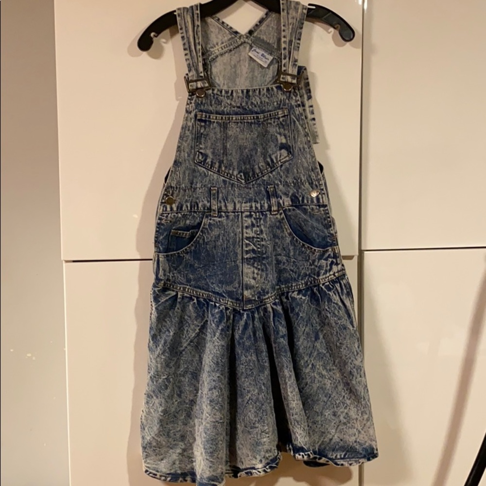 Acid wash overalls skirt